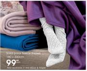 Solid Polar Fleece Throws 180x200Cm-Each