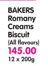 Bakers Romany Creams Biscuit(All Flavours)-12's