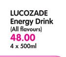 Lucozade Energy Drink(All Flavours)-4's