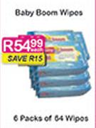 Baby Boom Wipes-6 Packs Of 64 Wipes