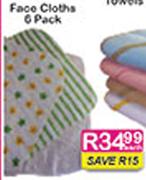 Face Cloths-6 Pack