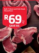Bulk T-Bone And Club Steak Mixed Pack-Per kg
