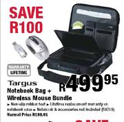Targus Notebook Bag + Wireless Mouse Bundle