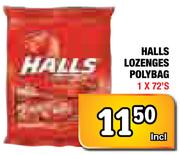 Halls Lozenges Polybag-1x72's pack