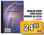 Marlin Book Triplicate Invoice A5 073A-Each