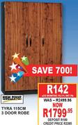 High Point Tyra 115Cm 3 Door Robe
