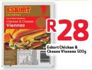 Eskort Chicken & Cheese Viennas-500G