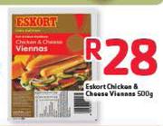 Eskort Chicken & Cheese Viennas-500g