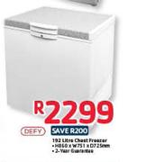 Defy 192ltr Chest Freezer-H860xW751xD725mm