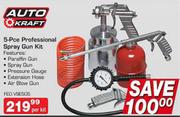 Auto Kraft 5-Pce Professional Spray Gun Kit-Per Kit