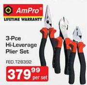 Ampro 3-Pce Hi-Leverage Plier Set-Per Set