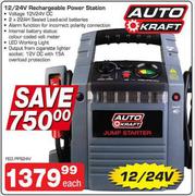 Auto Kraft 12/24 Rechargeable Power Station-Each