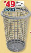 Linen Dome Bin Silver