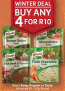 Knorr Soup, Regular Or Tasty Assorted-4x45/67G