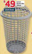 Linen Dome Bin Silver