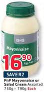 PnP Mayonnaise Or Salad Cream Assorted-750/790G