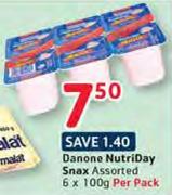 Danone NutriDay Snax Assorted-6x100G Per Pack