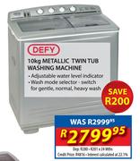 Defy 10kg Metallic Twin Tub Washing Machine