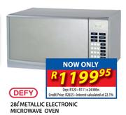 Defy 28Ltr Metallic Electronic Microwave Oven