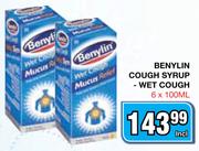 Benylin Cough Syrup Wet Cough- 6 x 100ml