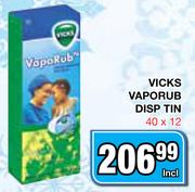 Vicks Vaporup Disp Tin-40 x 12's