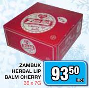 Zambuk Herbal Lip Balm Cherry-36 x 7G