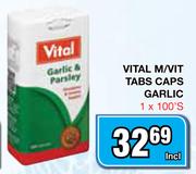 Vital M/Vit Tabs Caps Garlic-100's