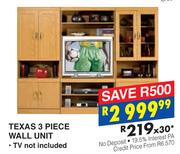 Texas 3 Piece Wall Unit