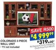 Colorado 3 Piece Wall Unit