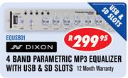 Dixon 4 Band Parametric MP3 Equalizer With USB & SD Slots EQUSB01