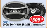 Dixon 300W 6x9" 4-Way Car Speakers