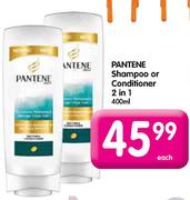 Pantene Shampoo Or Conditioner 2 in 1-400ml Each