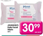 Johnson's Daily Facial Wipes-25's