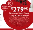 Nuvation Super Solar Lamp/Radio/ Adaptor