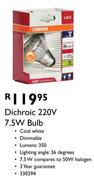 Dichroic 220V 7.5W Bulb