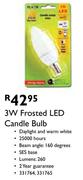 3W Frosted LED Candle Bulb