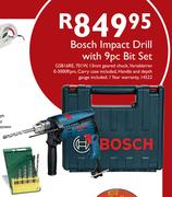 Bosch Impact Drill With 9pc Bit Set