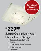 Square Ceiling Light With Mirror Leave Design