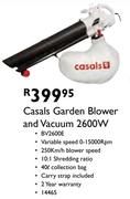 Casals Garden Blower And Vacuum 2600W