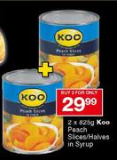 Koo Peach Slices/Halves In Syrup-2x825g