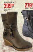 Spoilt Girls Sizes 3-8 Black, Brown & Grey