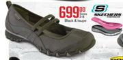 Skechers Sizes 3-8 Black & Taupe