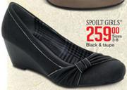 Spoilt Girls Sizes 3-8 Black & Taupe