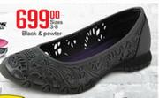 Skechers Sizes 3-8 Black & Pewter