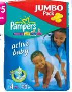 Pampers Active Jumbo Pack -58/62/70/82/94's