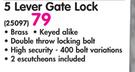 Yale 5 Lever Gate Duo Lock