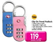 Yale Clip On Travel Padlock