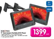 Sinotec 9" Twin Screen Portable DVD Player PDVD-92S