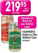 Hunter's Gold Or Dry Can-24x440ml