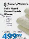 Pure Pleasure Fully Fitted Fleece Electric Blanket Double-137 x 188cm                   